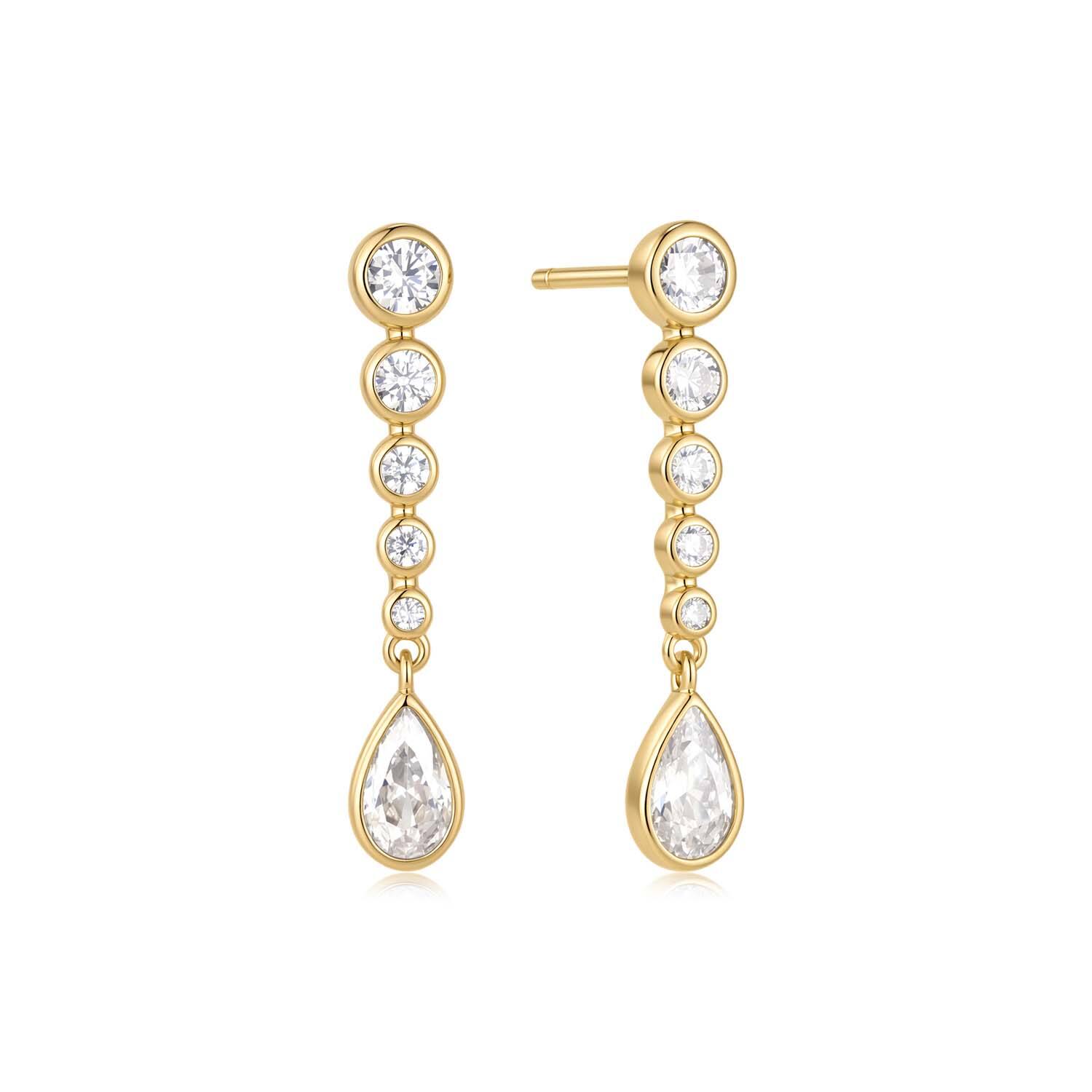  Wanderer - Ear studs - Silver / 14kt GP - Zirconia